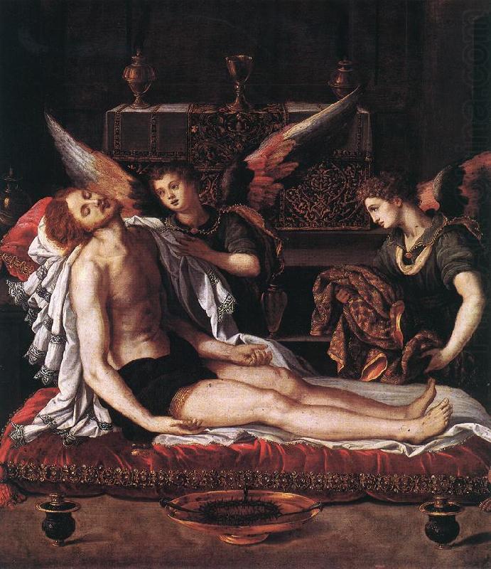 ALLORI Alessandro The Body of Christ with Two Angels